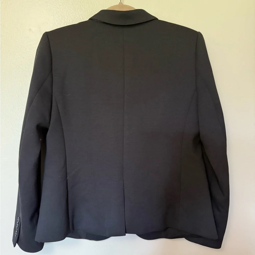 Ann Taylor Women's Black classic office minimalist Blazer jacket - Picture 3 of 9